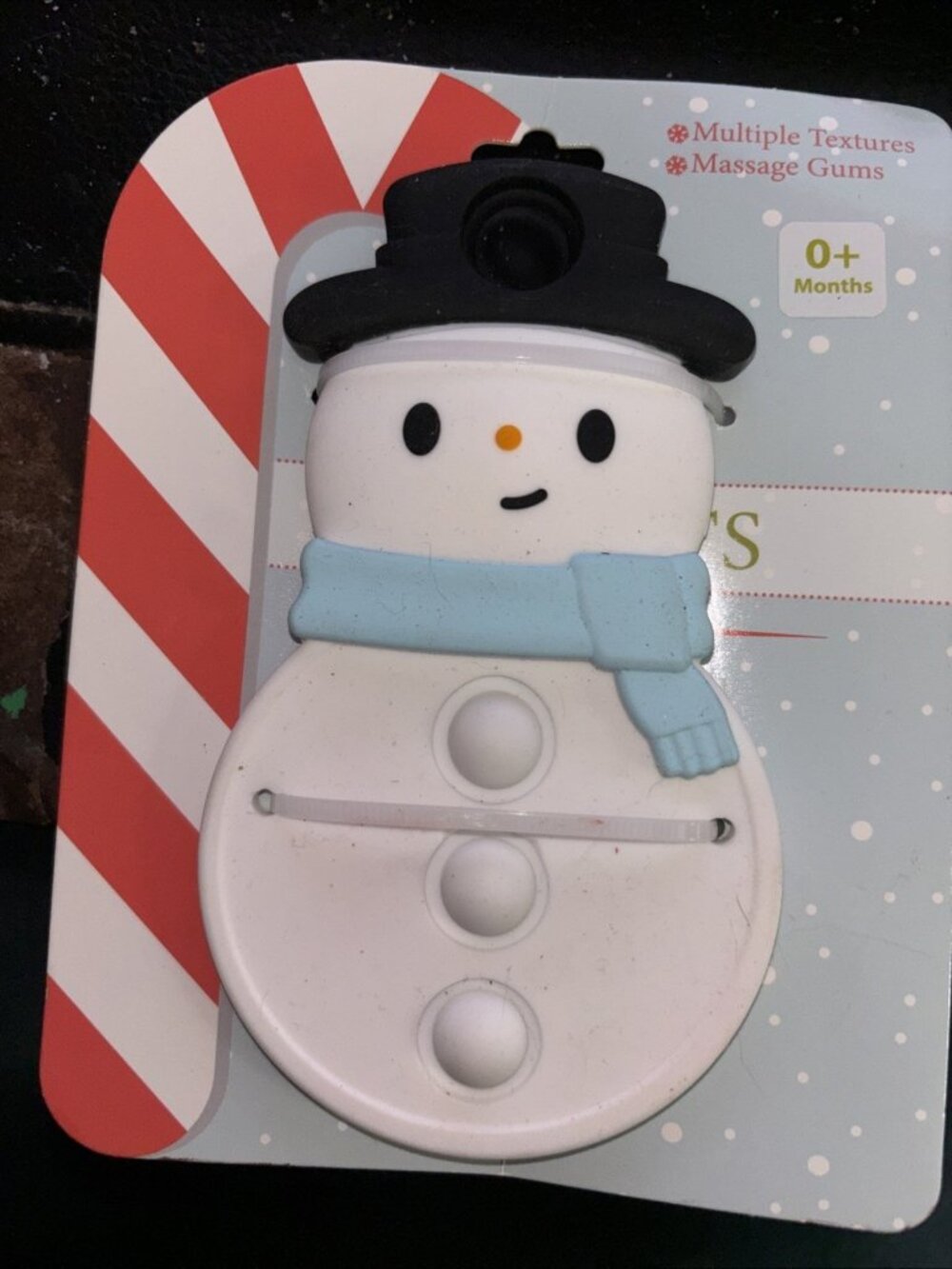 Sunny Days Snowman Pop- its Baby Teether Multiple Textures & Gum Massager! BPA F